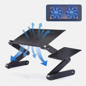 Складаний столик з активним охолодженням для ноутбука трансформер переносна підставка Laptop Table T8. Зображення №4