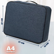 Дорожный кейс сумка органайзер для хранения документов и гаджетов с кодовым замком. Цвет: синий. Изображение №2 Дорожный кейс сумка органайзер для хранения документов и гаджетов с кодовым замком. Цвет: синий. Изображение №2