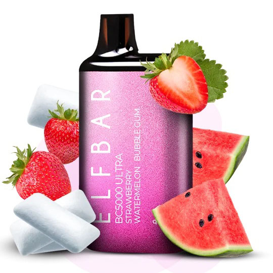 Elf Bar BC5000 Ultra. Полунично-кавунова жуйка (Strawberry Watermelon Bubble Gum) Elf Bar BC5000 Ultra. Полунично-кавунова жуйка (Strawberry Watermelon Bubble Gum)