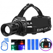 Ліхтарик налобний CARBON BL-2322-TG+3LED (White+red+blue+green), Ліхтарик військовий світлодіодний налобний. Зображення №3