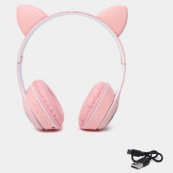 Бездротові навушники з котячими вушками та RGB підсвічуванням Cat VZV 23M. Колір: рожевий. Зображення №5