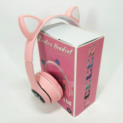 Бездротові навушники з котячими вушками та RGB підсвічуванням Cat VZV 23M. Колір: рожевий. Зображення №7