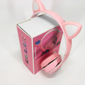 Бездротові навушники з котячими вушками та RGB підсвічуванням Cat VZV 23M. Колір: рожевий. Зображення №9