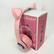 Бездротові навушники з котячими вушками та RGB підсвічуванням Cat VZV 23M. Колір: рожевий. Зображення №10