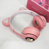Бездротові навушники з котячими вушками та RGB підсвічуванням Cat VZV 23M. Колір: рожевий. Зображення №12