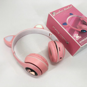 Бездротові навушники з котячими вушками та RGB підсвічуванням Cat VZV 23M. Колір: рожевий. Зображення №13