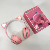 Бездротові навушники з котячими вушками та RGB підсвічуванням Cat VZV 23M. Колір: рожевий. Зображення №14