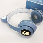 Бездротові навушники з котячими вушками та RGB підсвічуванням Cat VZV 23M. Колір: блакитний. Зображення №5