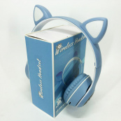 Бездротові навушники з котячими вушками та RGB підсвічуванням Cat VZV 23M. Колір: блакитний. Зображення №7