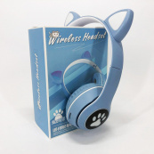 Бездротові навушники з котячими вушками та RGB підсвічуванням Cat VZV 23M. Колір: блакитний. Зображення №8