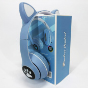 Бездротові навушники з котячими вушками та RGB підсвічуванням Cat VZV 23M. Колір: блакитний. Зображення №9