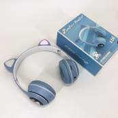 Бездротові навушники з котячими вушками та RGB підсвічуванням Cat VZV 23M. Колір: блакитний. Зображення №11