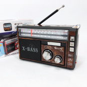 Радиоприёмник портативное радио Golon RX-381 аккумуляторный ретро колонка usb sd mp3 fm. Цвет: коричневый. Изображение №3