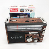 Радиоприёмник портативное радио Golon RX-381 аккумуляторный ретро колонка usb sd mp3 fm. Цвет: коричневый. Изображение №6