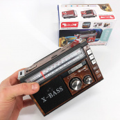 Радиоприёмник портативное радио Golon RX-381 аккумуляторный ретро колонка usb sd mp3 fm. Цвет: коричневый. Изображение №10