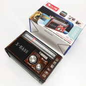 Радиоприёмник портативное радио Golon RX-381 аккумуляторный ретро колонка usb sd mp3 fm. Цвет: коричневый. Изображение №11