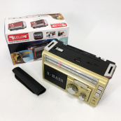 Радиоприёмник портативное радио Golon RX-381 аккумуляторный ретро колонка usb sd mp3 fm. Цвет: желтый. Изображение №4