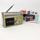 Радиоприёмник портативное радио Golon RX-381 аккумуляторный ретро колонка usb sd mp3 fm. Цвет: желтый. Изображение №5
