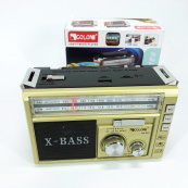 Радиоприёмник портативное радио Golon RX-381 аккумуляторный ретро колонка usb sd mp3 fm. Цвет: желтый. Изображение №7