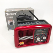 Радио приемник Golon RX-BT978S солнечная панель AUX 3.5mm, Радио приемник с аккумулятором. Цвет: красный. Изображение №4 Радио приемник Golon RX-BT978S солнечная панель AUX 3.5mm, Радио приемник с аккумулятором. Цвет: красный. Изображение №4