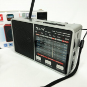 Радіо GOLON RX-8866 цифровий портативний радіоприймач із ліхтариком функцією PowerBank. Колір: білий. Зображення №2