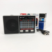 Радіо GOLON RX-8866 цифровий портативний радіоприймач із ліхтариком функцією PowerBank. Колір: білий. Зображення №3