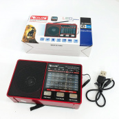 Радіо GOLON RX-8866 цифровий портативний радіоприймач із ліхтариком функцією PowerBank. Колір: червоний. Зображення №3