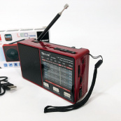 Радіо GOLON RX-8866 цифровий портативний радіоприймач із ліхтариком функцією PowerBank. Колір: червоний. Зображення №6