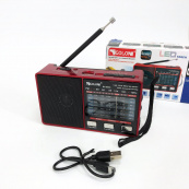 Радіо GOLON RX-8866 цифровий портативний радіоприймач із ліхтариком функцією PowerBank. Колір: червоний. Зображення №7