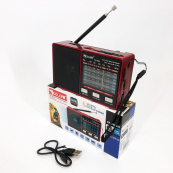 Радіо GOLON RX-8866 цифровий портативний радіоприймач із ліхтариком функцією PowerBank. Колір: червоний. Зображення №8