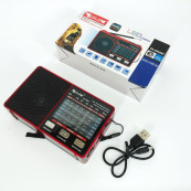 Радіо GOLON RX-8866 цифровий портативний радіоприймач із ліхтариком функцією PowerBank. Колір: червоний. Зображення №12