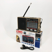 Радіо GOLON RX-8866 цифровий портативний радіоприймач із ліхтариком функцією PowerBank. Колір: золотий. Зображення №7