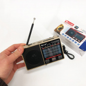 Радіо GOLON RX-8866 цифровий портативний радіоприймач із ліхтариком функцією PowerBank. Колір: золотий. Зображення №8