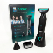Акумуляторна електробритва для стрижки VGR V-601 від USB бритва електрична з професійною насадками. Зображення №21