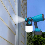 Краскопульт акумуляторний Krafftec 48V/2Ah, 600 W, 800 мл, фарборозпилювач портативний, 2 акумулятори. Зображення №3