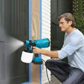 Краскопульт акумуляторний Krafftec 48V/2Ah, 600 W, 800 мл, фарборозпилювач портативний, 2 акумулятори. Зображення №5