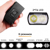 Велосипедний ліхтар BK-02Pro-2XPE ULTRA LIGHT, Велосипедний ліхтар із захистом від вологи, Велосипедне світло. Зображення №6