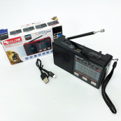 Радіо GOLON RX-8866 цифровий портативний радіоприймач із ліхтариком функцією PowerBank. Колір: чорний. Зображення №3