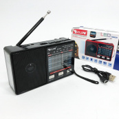 Радіо GOLON RX-8866 цифровий портативний радіоприймач із ліхтариком функцією PowerBank. Колір: чорний. Зображення №9