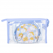 Набір жіночих м'яких косметичок 3 штуки , Блакитний. Зображення №2