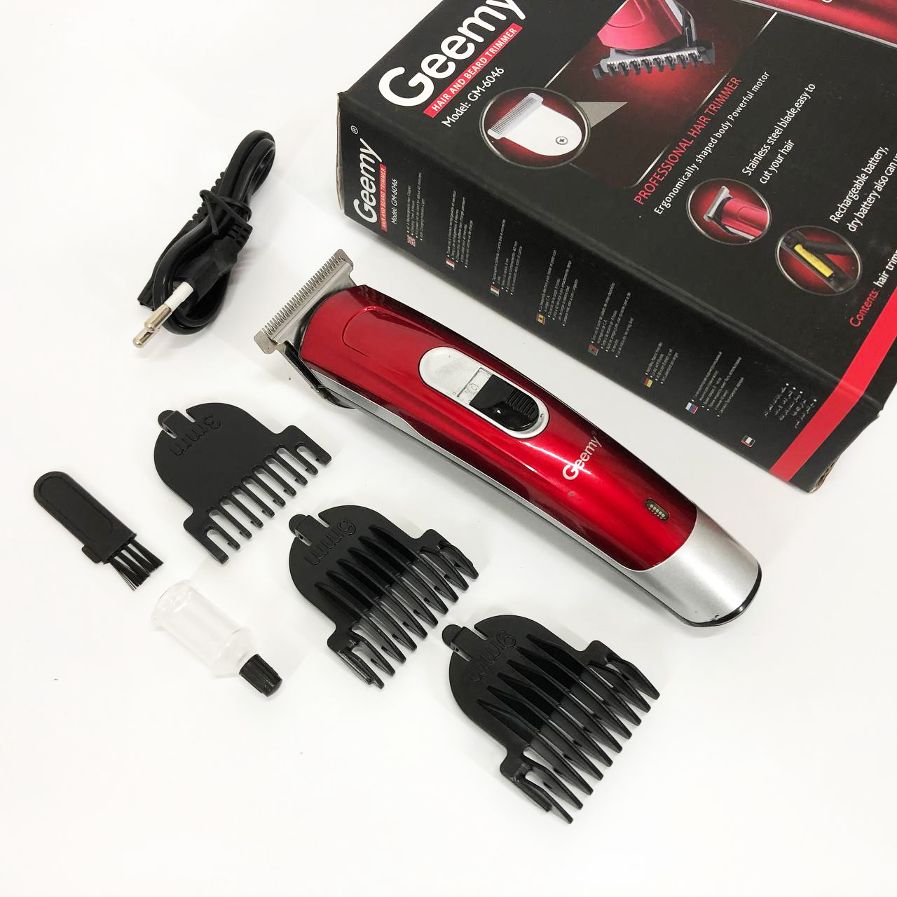 Машинка для стрижки волос Gemei GM-6046, Машинка для стрижки волос и бритья. Цвет: красный Машинка для стрижки волос Gemei GM-6046, Машинка для стрижки волос и бритья. Цвет: красный
