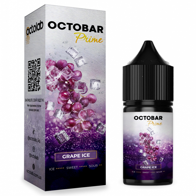Набор для самозамеса Octobar Prime 30 мл. Виноград (Grape Ice) Набор для самозамеса Octobar Prime 30 мл. Виноград (Grape Ice)
