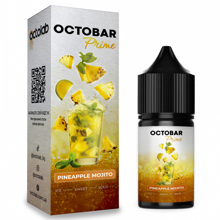 Набір для самозамішування Octobar Prime 30 мл. Ананас Мохіто (Pineapple Mojito) Набір для самозамішування Octobar Prime 30 мл. Ананас Мохіто (Pineapple Mojito)