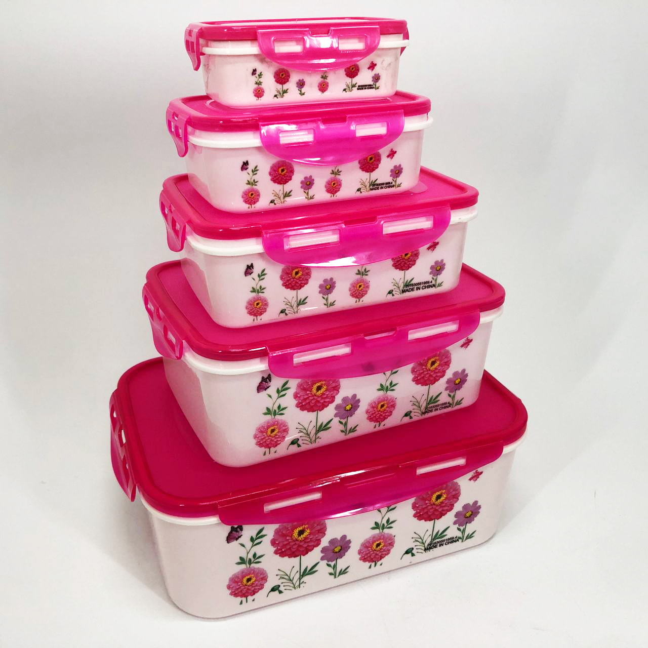 Набір контейнерів UNIQUE UN-1514 5шт. Колір: рожевий Набір контейнерів UNIQUE UN-1514 5шт. Колір: рожевий