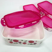 Набір контейнерів UNIQUE UN-1514 5шт. Колір: рожевий. Зображення №2 Набір контейнерів UNIQUE UN-1514 5шт. Колір: рожевий. Зображення №2