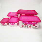 Набір контейнерів UNIQUE UN-1514 5шт. Колір: рожевий. Зображення №4 Набір контейнерів UNIQUE UN-1514 5шт. Колір: рожевий. Зображення №4