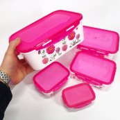 Набір контейнерів UNIQUE UN-1514 5шт. Колір: рожевий. Зображення №6 Набір контейнерів UNIQUE UN-1514 5шт. Колір: рожевий. Зображення №6