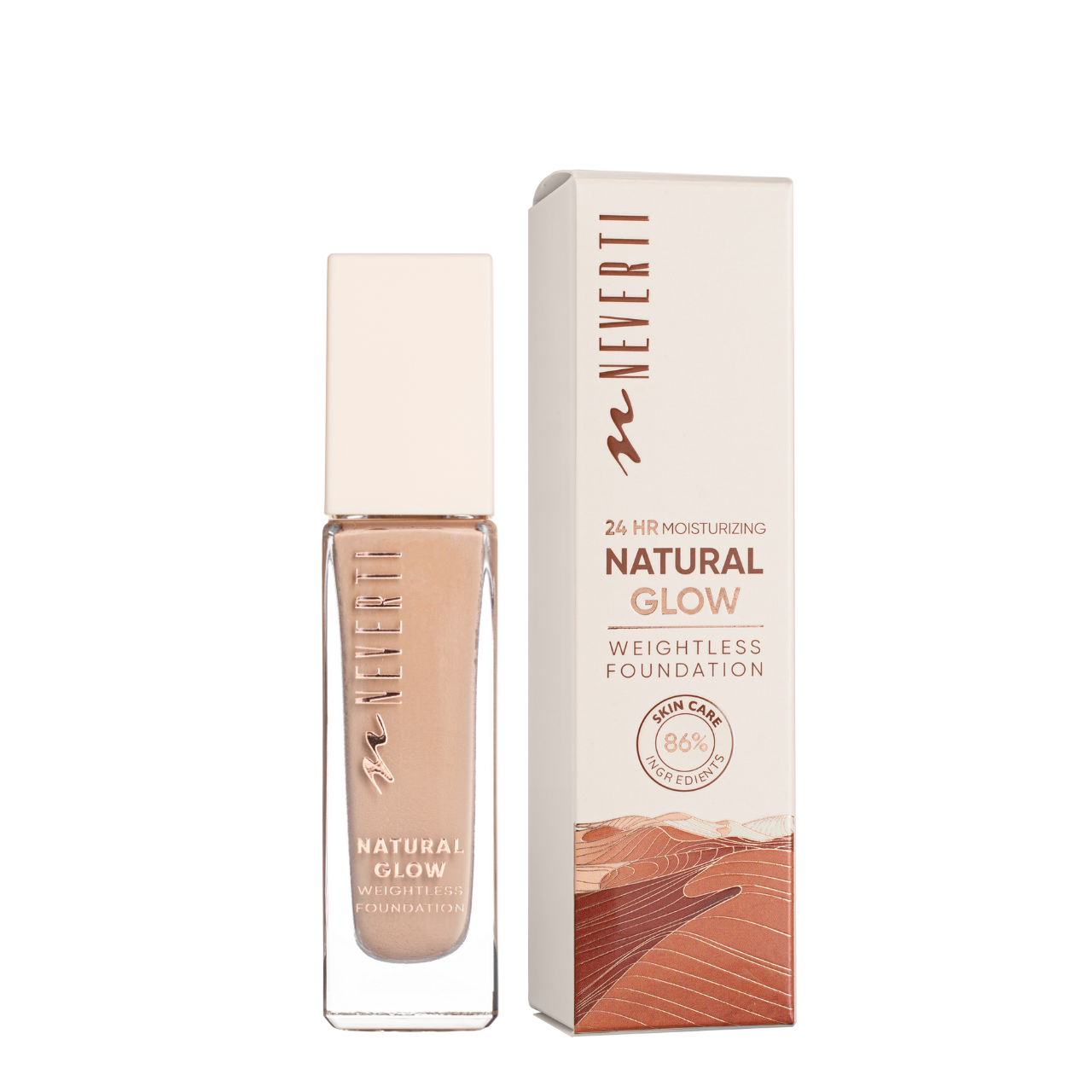 Тональна основа для обличчя Neverti Natural Glow зволожувальна 32 мл (NP301), 004 Neutral Нейтральная Тональна основа для обличчя Neverti Natural Glow зволожувальна 32 мл (NP301), 004 Neutral Нейтральная