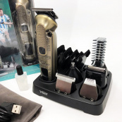 Набір для стрижки VGR 6 в 1 V-095, 16 насадок, Багатофункціональна акумуляторна машинка для стрижки. Зображення №2