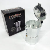 Гейзерна кавоварка UNIQUE UN-1911 алюмінієвий корпус 3 порції для меленої кави. Зображення №2